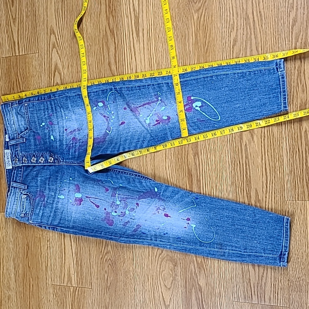 LUCKY BRAND BRIDGETTE CROP 30x24 PRE-OWNED GIRLS WOMENS PAINT ART STRECH JEANS